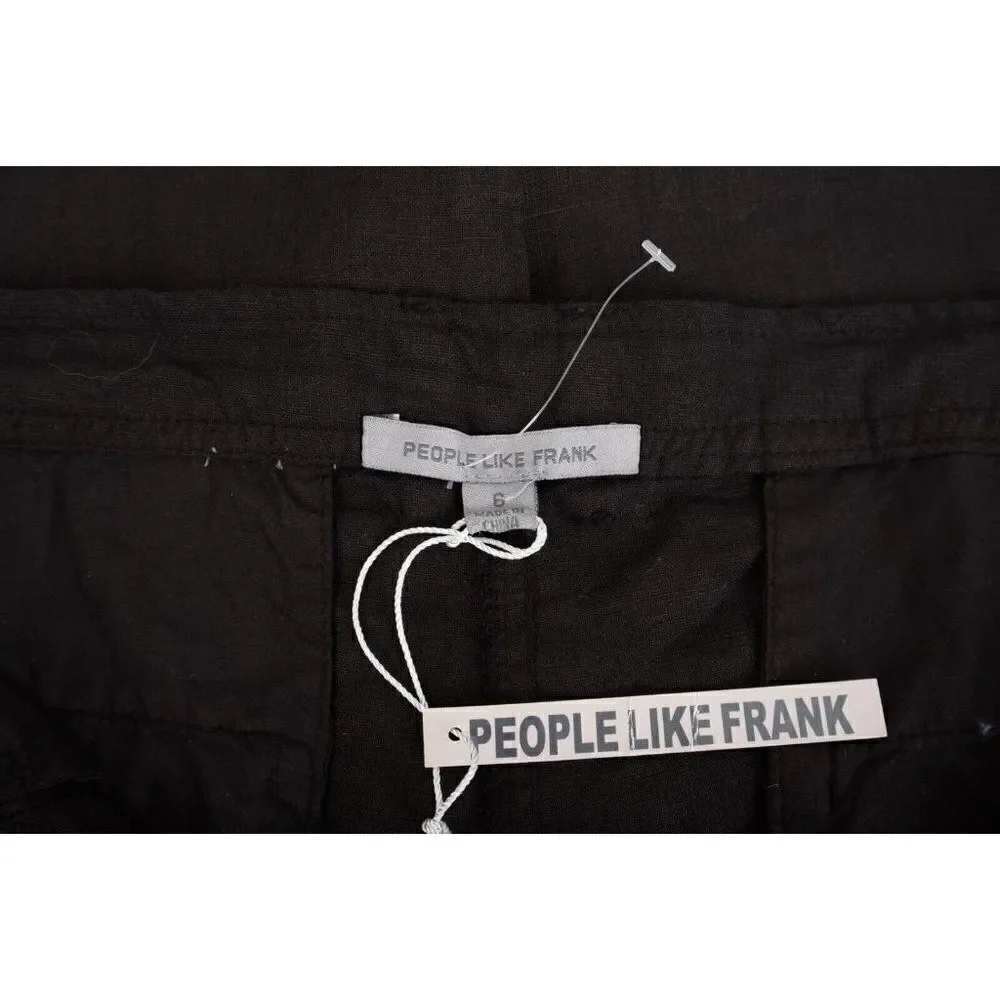 People Like Frank Womens Pants Size 6 Black Linen Straight Fit NWT
